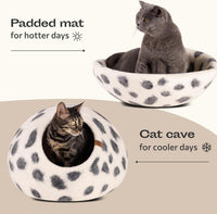 Cat Cave, New Zealand Wool Bed for Indoor Cats - Snow Leopard / Large - image 4