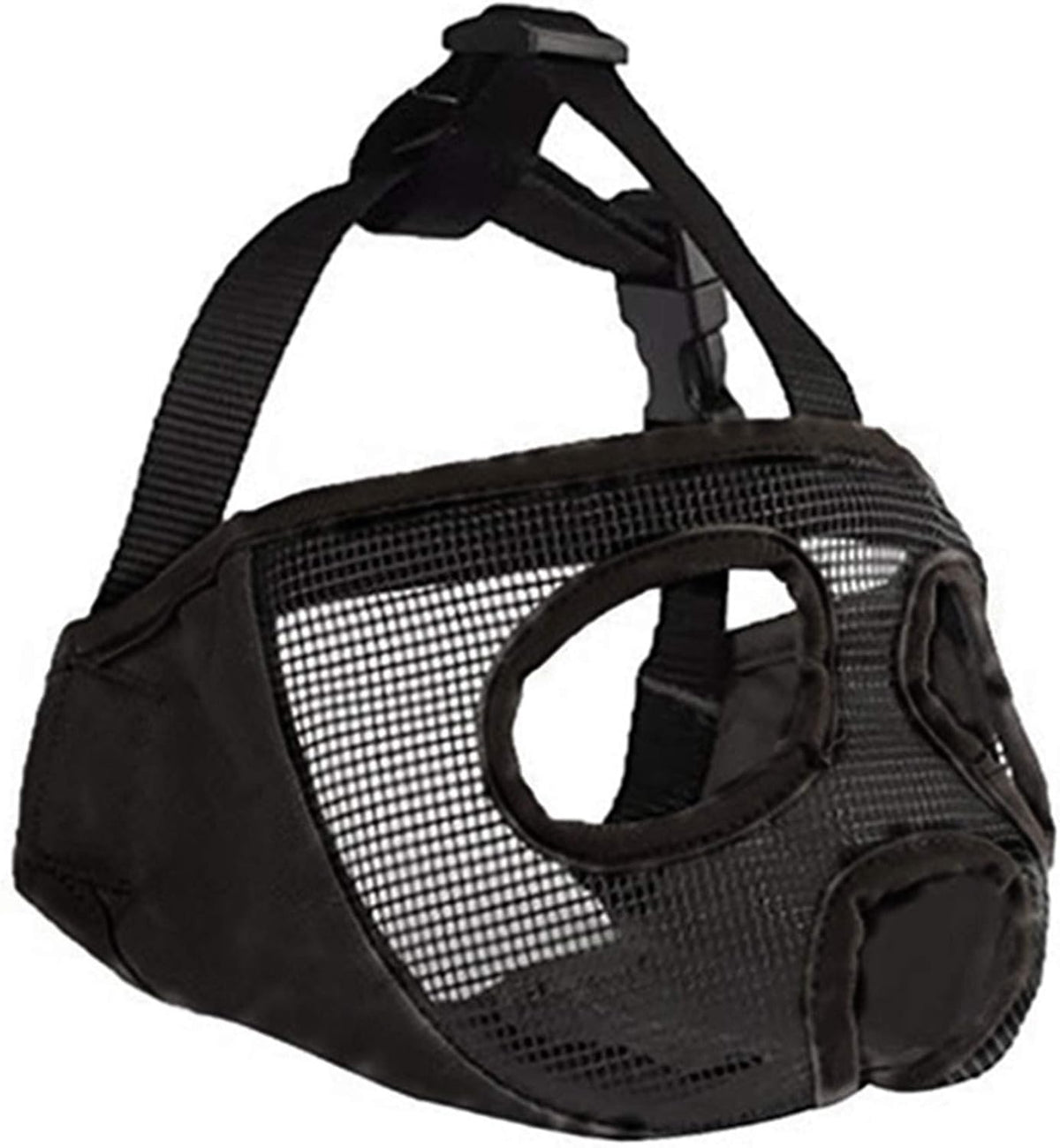 Short Snout Dog Muzzle - Adjustable Breathable Mesh Bulldog Muzzle for Biting Chewing Barking - Black / X-large/ 18"-25" - image 2