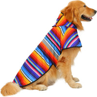 HDE Dog Raincoat with Hood & Leash Hole S-XL Dog Rain Jacket Ducks L – Essentials for Dogs - Large / Baja Stripes