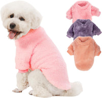 3 Pack Dog Sweaters, Dog Clothes for Small Dogs Girl Boy – Essentials for Dogs - Small / Pink+Purple+Peach