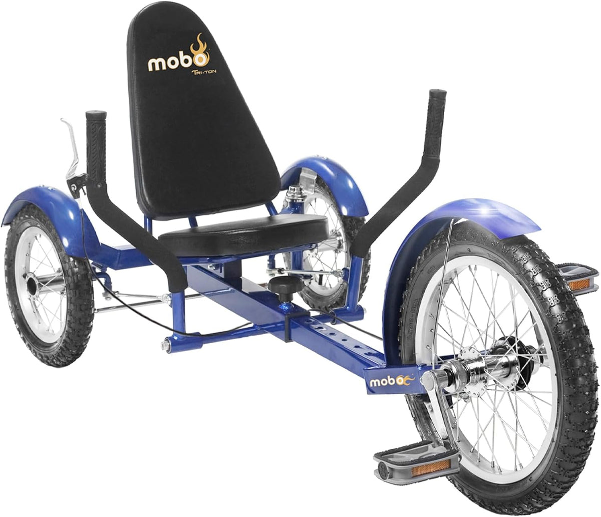 Mobo Triton Pedal Go Kart Trike. Kids 3-Wheel Bike. Youth Cruiser - Blue