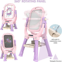 Kids Easel for Toddler Age 3 4 5 Magnetic Double-Sided Drawing Board - Pink - image 4