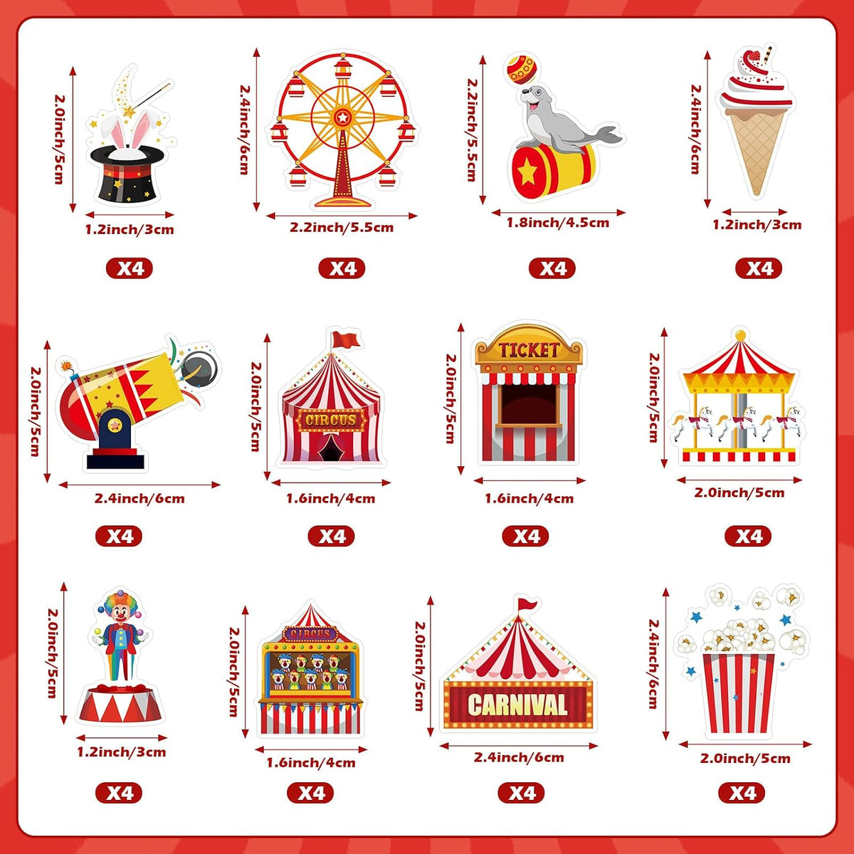 Adecortalk fall cupcake toppers, 48 glitter pumpkin, leaf and turkey picks in 8 designs - view 17