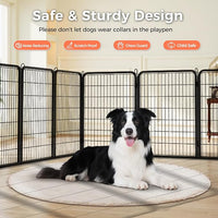 40 Inch Dog Playpen - 8 Panels Metal Pet Exercise Pen for Medium-Large Dogs, Indoor/Outdoor Dog Fence for Yard, Garden, Camping & RV Travel