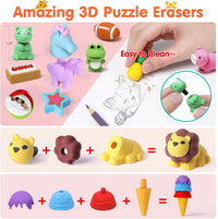 120 Pcs Animal Pencil Erasers, Desk Pets for Treasure Box - 90 - image 3