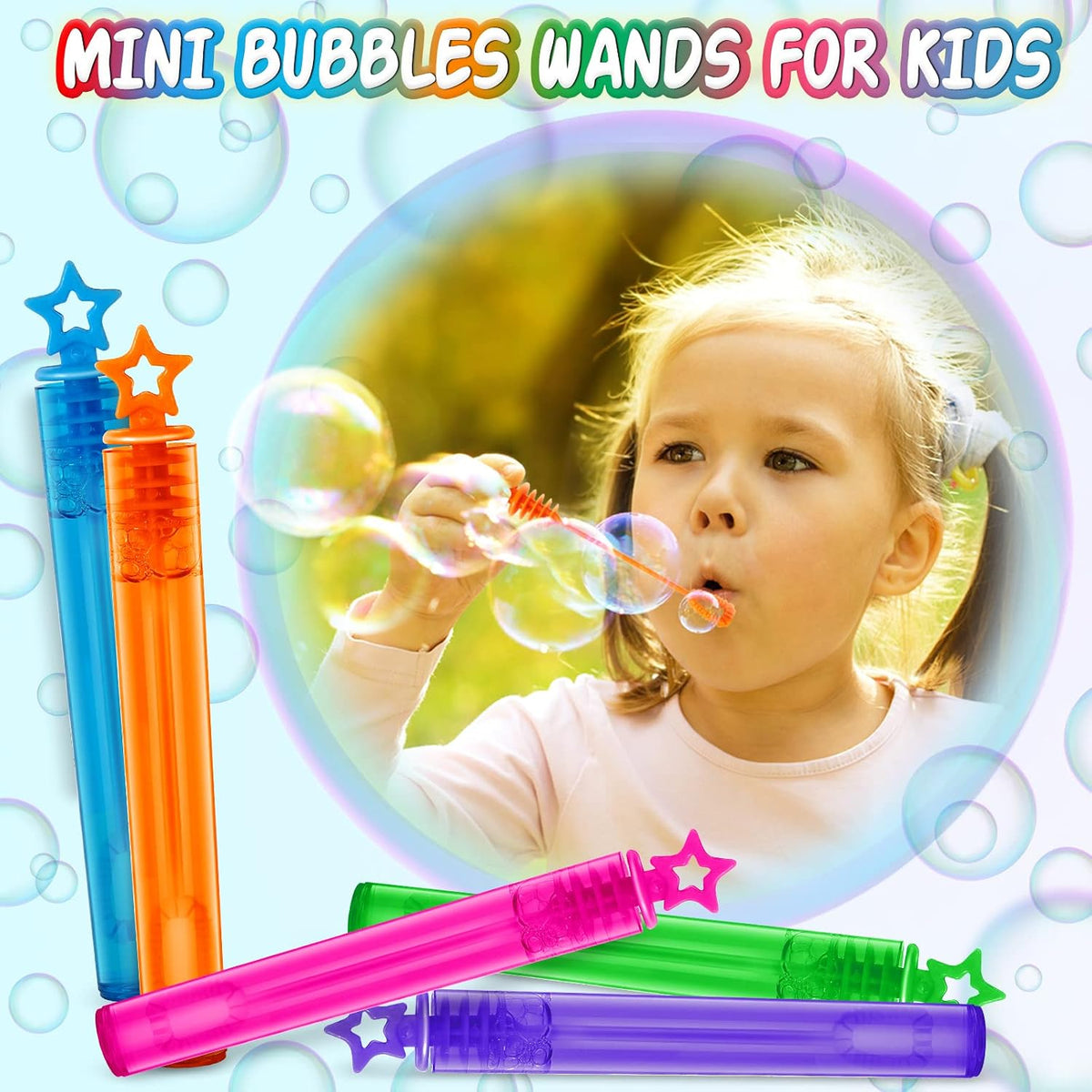 200 Pcs Mini Bubble Wands in 10 Colors - 300 - image 2