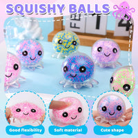 16 Pack Slow Rising Stress Balls，Textured Memory Soft Stress Ball – Fun for Kids & Family - 24 Pack Octopus Stress Balls - image 3