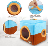 Parrot House Bird Nest, Hanging Bird Bed Snuggle Hut - Blue - image 3