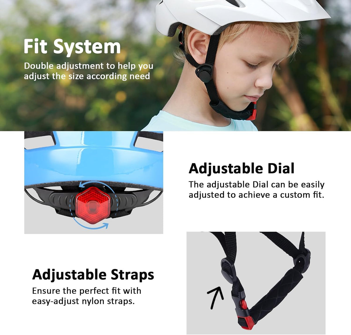 Kids Bike Helmet, Toddler Youth Helmet for Boys Girls, Ages 3-5 - Blue / 50cm-57cm/19.7''-22.4'' - image 3