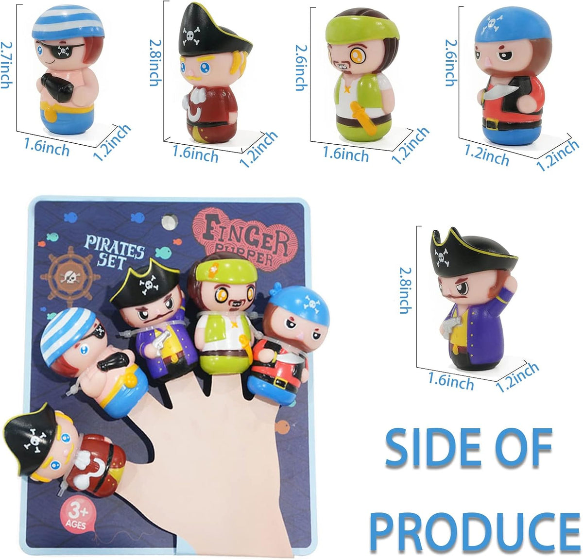 Finger Puppets for Kids, Tiny Hands Toys - Pirate A - image 2