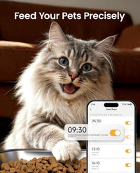 oneisall Automatic Cat Feeder for 2 Cats Pets - Black / Wi-Fi - image 4