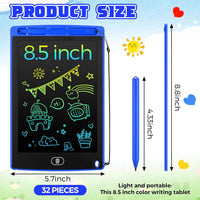 Zhehao LCD writing tablets for kids, 32 colorful 8.5 inch erasable doodle boards - view 11