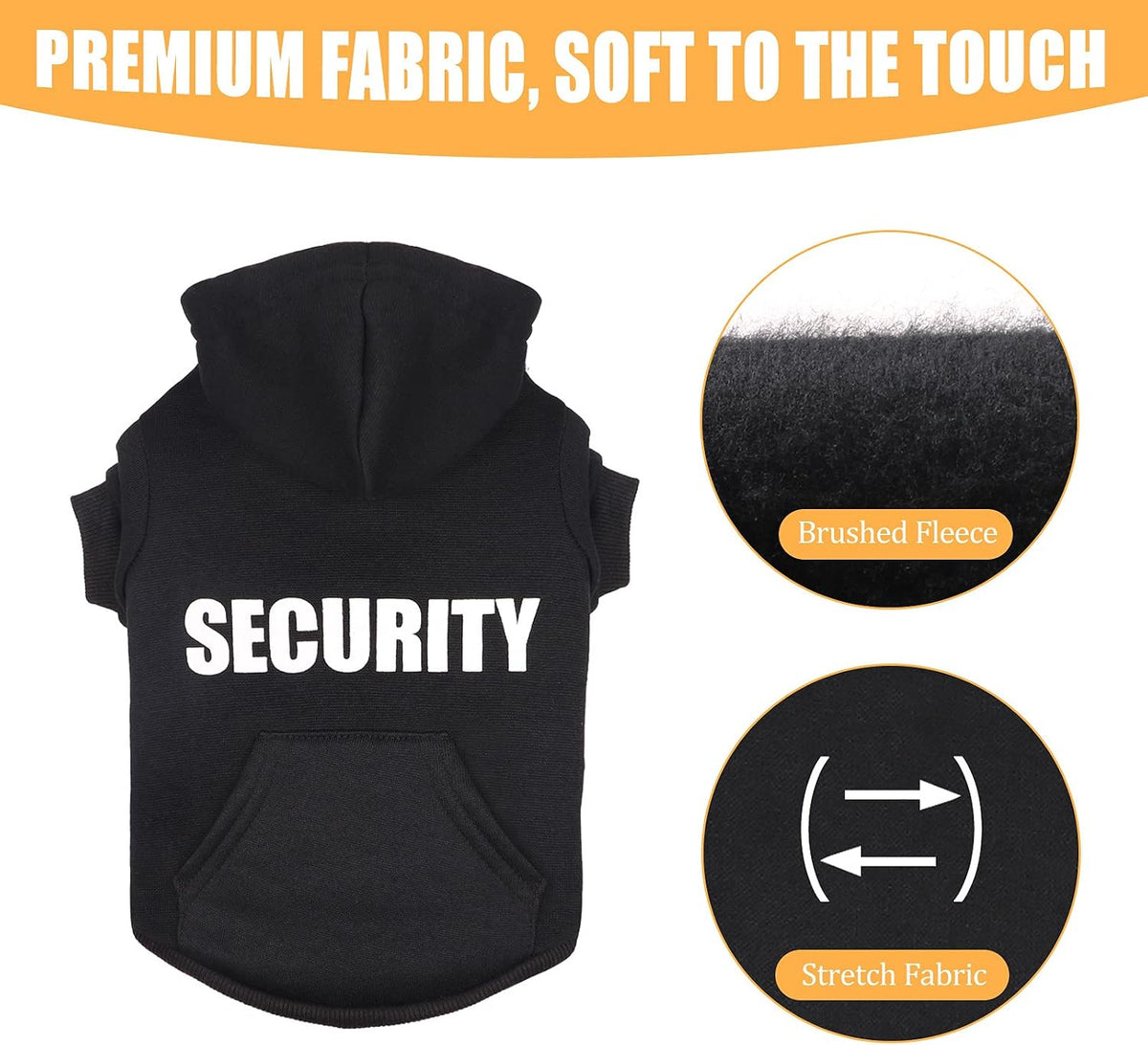 Security Dog Sweater Soft Brushed Fleece Clothes Hoodie Sweatshirt - XX-Large - image 3