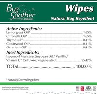 Bug Soother Wipes (30 ct) - Natural Insect, Gnat and Mosquito Repellent & Deterrent - 100% DEET-Free Safe Bug Wipes for Adults, Kids, & Pets - Made in USA