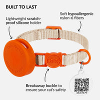 Tribal Aztec Cat Collar 2-Pack, Breakaway with Bell – Essentials for Cats - Orange, AirTag Holder, 6-7" - image 3