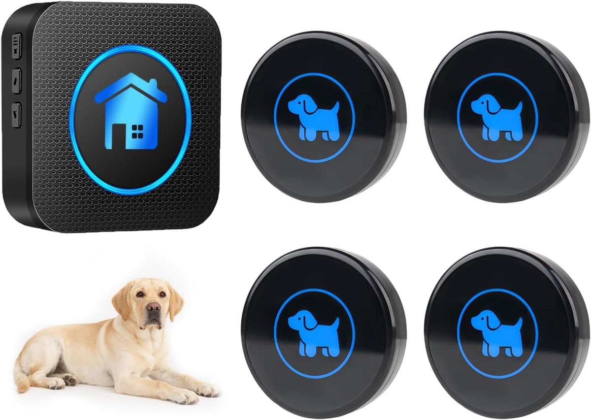 Dog Door Bell for Potty Training - Black – 4 Buttons