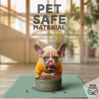 Dog Food Mat - Raised Edges Dogs Mat for Food and Water Prevent Spill, Waterproof Cat Food Mats - 24"L x 15"W / Pistachio - image 3