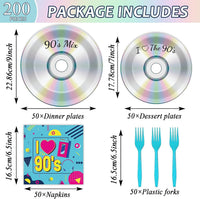 CHUNNIN 200 PCS Gone Fishing Party Plates Napkins Fishing Tableware - I Love The 90s - image 2