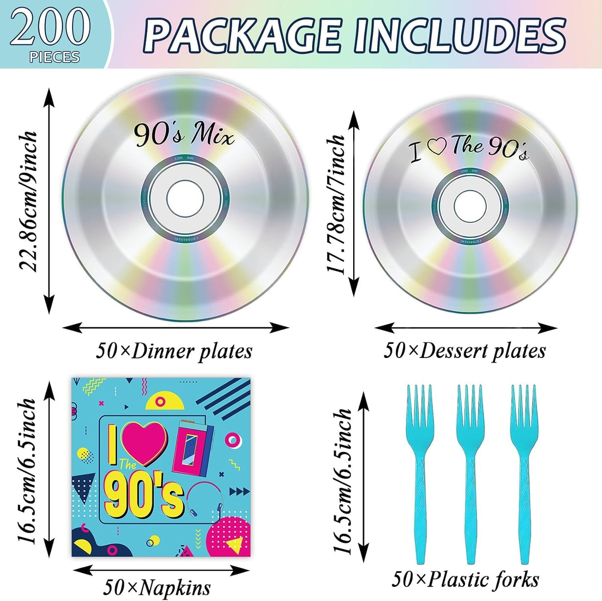 CHUNNIN 200 PCS Gone Fishing Party Plates Napkins Fishing Tableware - I Love The 90s - image 2