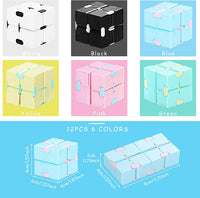 Gejoy 12 pcs Infinity Cube Toy Mini Cube Blocks Desk Toy - Macarons - image 2