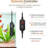hygger Mini Fish Tank Submersible Heater 50W for 5-10 Gallons Small - 75W - image 2