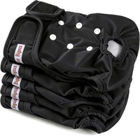 Washable Reusable Female Dog Diapers Small Medium Large Doggie Puppy - Black / Large / 5