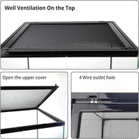 30 Gallon Tall Reptile Glass Tank Terrarium 18"x18"x24" Large Habitat Enclosure for Gecko,Lizard,Chameleon,Frog,Snake,No Install Needed and Come with Tank Background