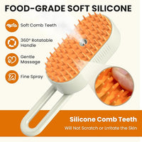 Cat Steam Brush for Shedding, Pet Steam Brush for Cats and Dog, 4 in 1 Rechargeable Cat Hair Brush, Spray Anti-Static, Massage, Cleaning, Shedding & Combing All In One, for Long & Short Haired Pets!