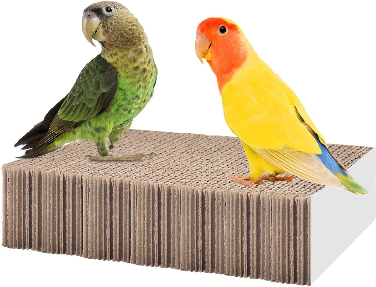 KATUMO Parrot Toys, 7.87 Inch Conure Shredder Foraging Chew Toys Bird Perch Stand Cardboard - M