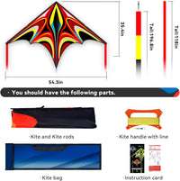 Kite, Large Delta Kites for Kids and Adults - Red - image 2