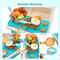 CUTE STONE Color Changing Play Kitchen Sink Toys - Blue - image 2