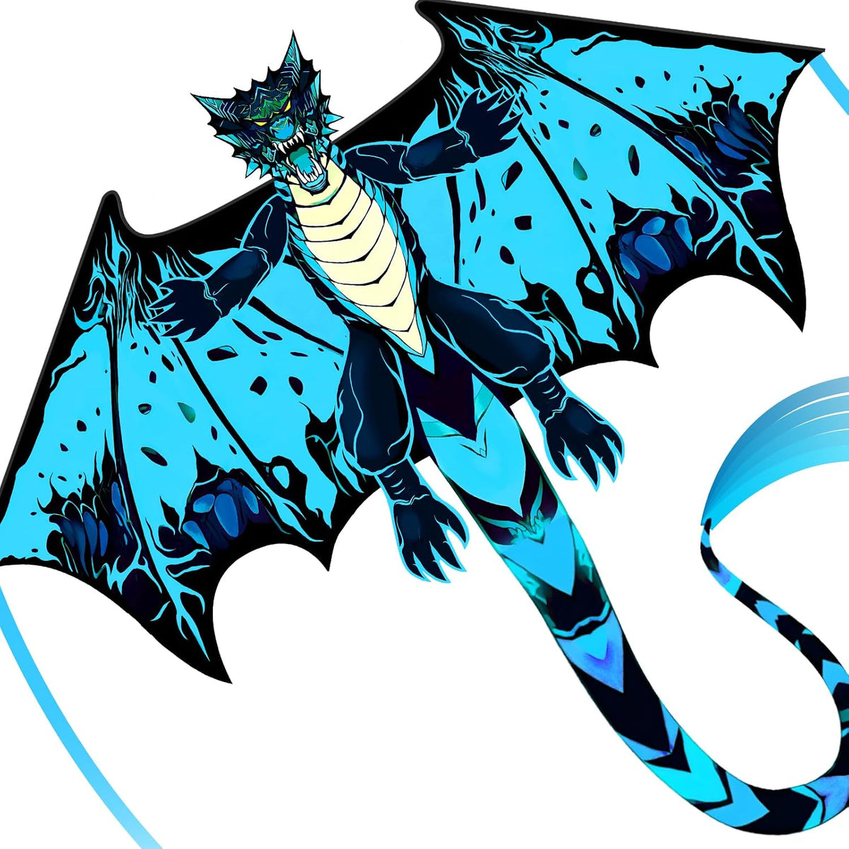 SGftre Complete Kite with Handle, Line & Accessories - 1 / Blue Evil Dragon