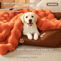 SOMAHE Soft Faux Fur Cat Blanket, Washable - 39"L x 31"W Inches / Vibrant Orange - image 4