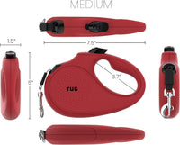TUG Monochrome 360° Tangle-Free Retractable Dog Leash - Red / Medium, 16 ft - image 2