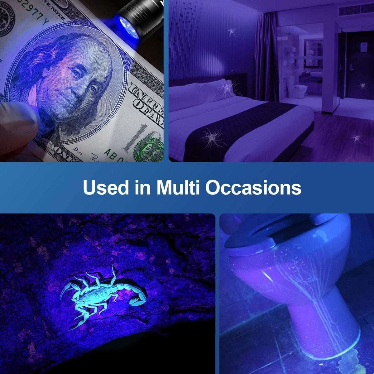 morpilot Mini UV Blacklight Flashlight - 2 Count (Batteries Not Included) - image 3