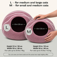 Cat Cave, New Zealand Wool Bed for Indoor Cats - Rose Gold / Large - image 2