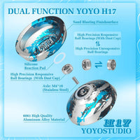 YOYOSTUDIO H17 dual purpose aluminum trick yoyo with strings, glove and case - view 23