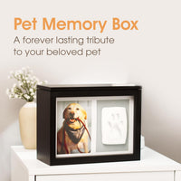 Pearhead Pet Ceramic Forever in Our Hearts Urn, Pet Memorial - Black Clay Pawprint Urn - image 4
