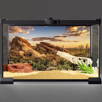 AWERT Reptile Habitat Background Blue Sky Oasis Cactus Sun and Desert Terrarium Background 36x24 inches Durable Polyester Background