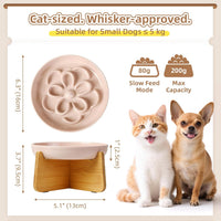Melamine Cat Slow Feeder Bowl Set - Pink / 1 PACK - with Stand - image 2