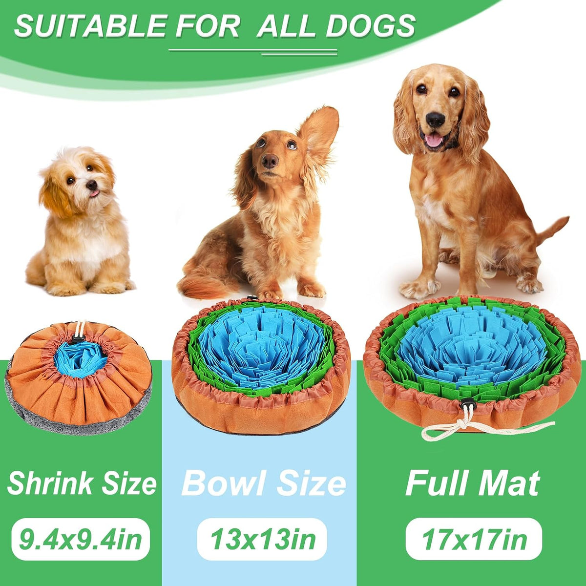 Vivifying Snuffle Mat for Dogs - Blue&Green&Brown - image 4