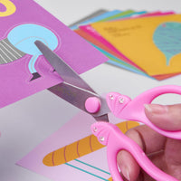 SLEMOON blunt tip kids scissors with pink glitter handle and rhinestone bow - view 12