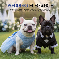 ASENKU Dog Dress Pet Wedding Dress Puppy Birthday Party Outfit - Blue / XX-Small - image 4