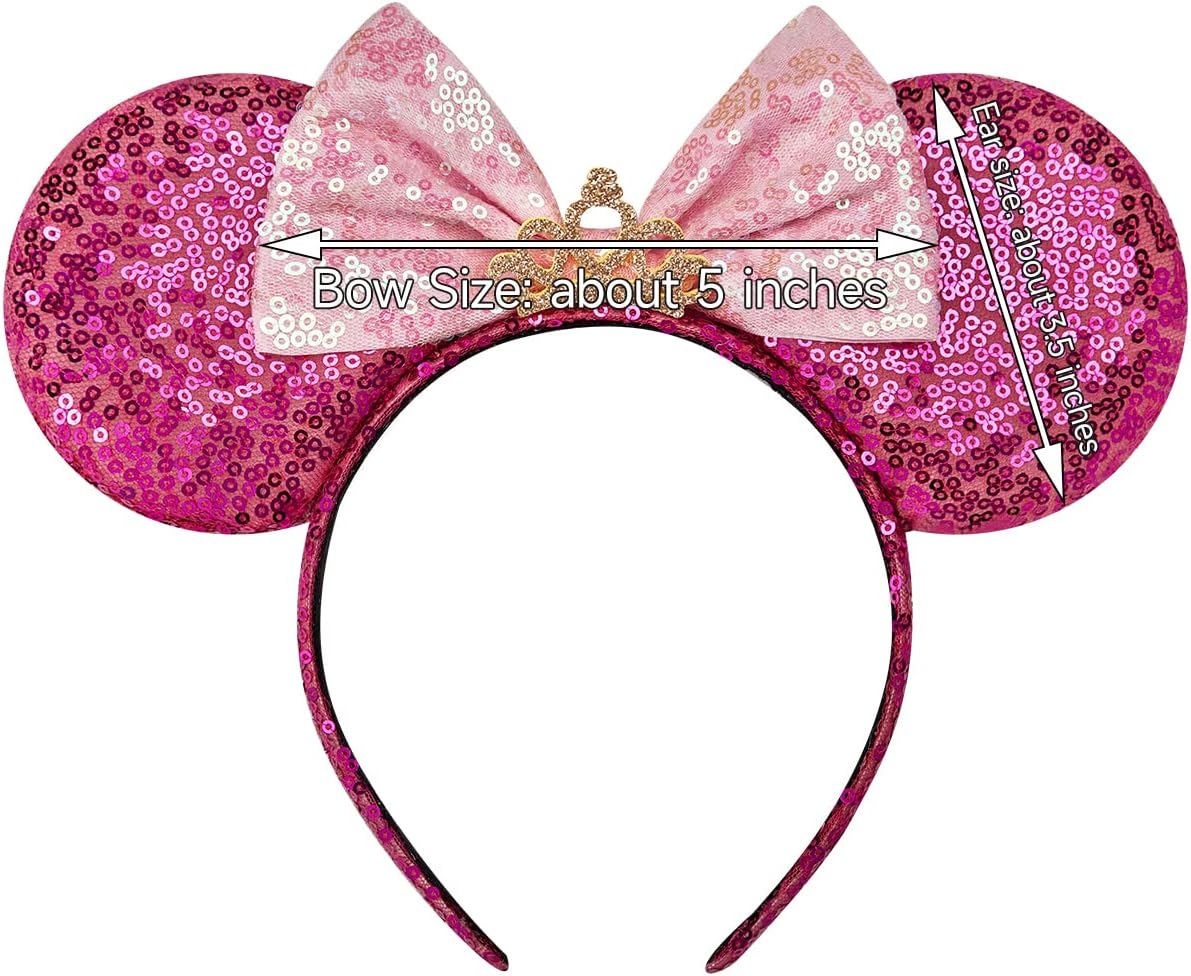 RAZKO Mouse Ears Headband - Rose Red Crown - image 3