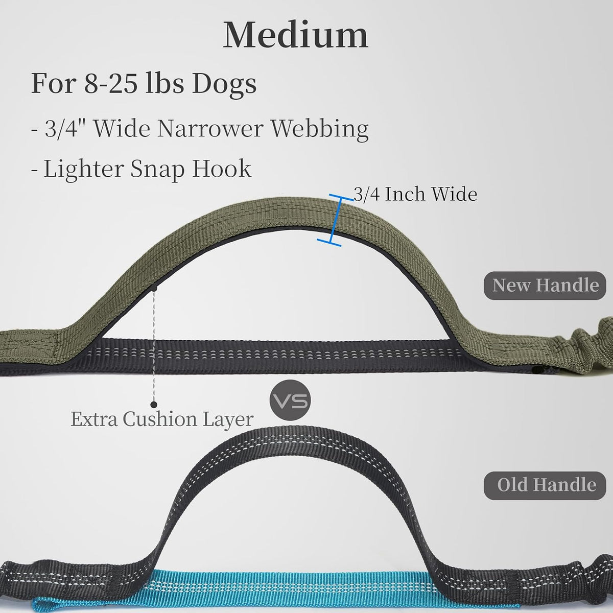 Hands Free Dog Leash with Zipper Pouch - Military Green / Medium - image 2