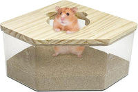 kathson Hamster Sand Bath Box Transparent Acrylic Small Animals - Small - Pentagon