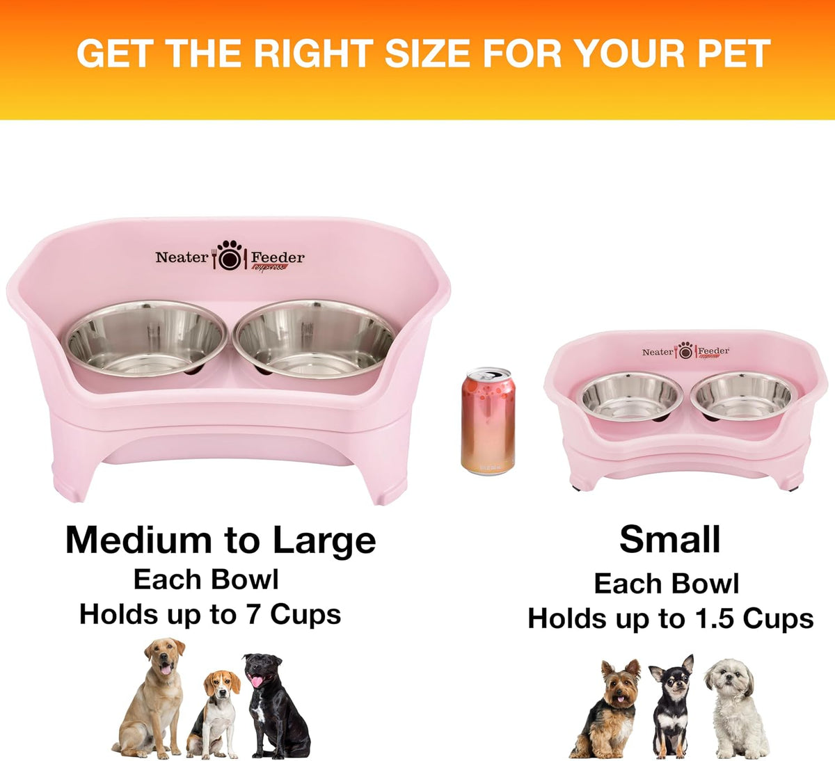Neater Feeder Express Mess Proof Dog Bowls Elevated for Small Breeds - Small w/ Standard Bowls / Pink - image 4