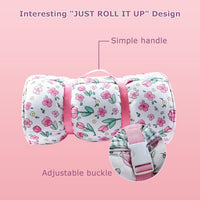 Toddler Nap Mat with Removable Pillow & Soft Blanket - Pink flowers - image 3