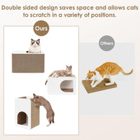 EHEYCIGA Cardboard Cat Scratcher House - 17x9.5x10.5inch / White - image 3