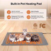 Heated Cat House for Outside in Winter - Black / L (25.7''x13.5''x18'') - image 2